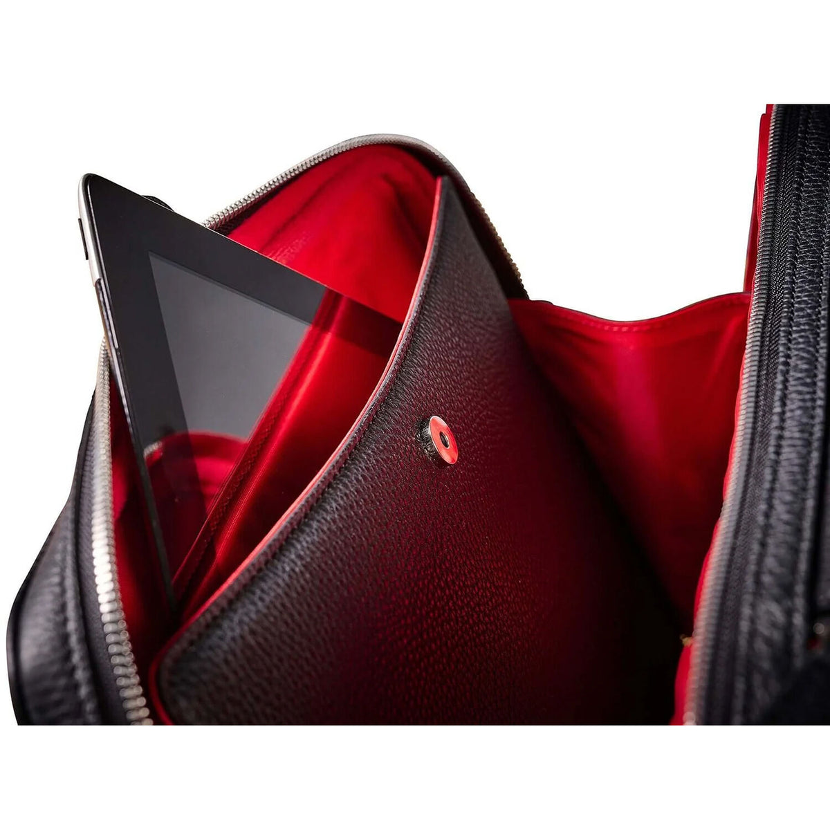 Bandolera Oberwerth LHSA Leo M Voyager (Negro/forro Rojo) - puertos y conexiones