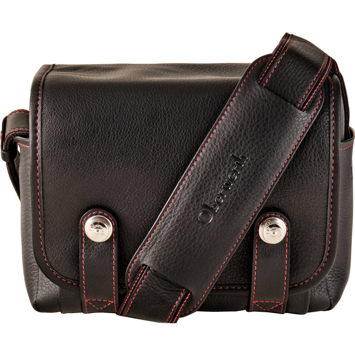 Bandolera Oberwerth Louis para Leica M11 (Negro con Rojo Stitching) - vista principal
