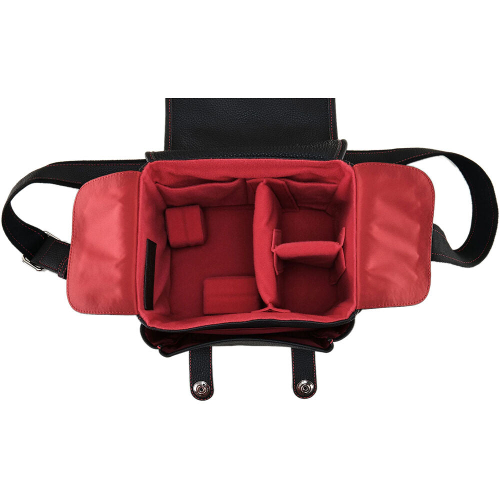 Bandolera Oberwerth Louis VFlex para Leica M11 (Negro con Rojo Stitching) - vista trasera