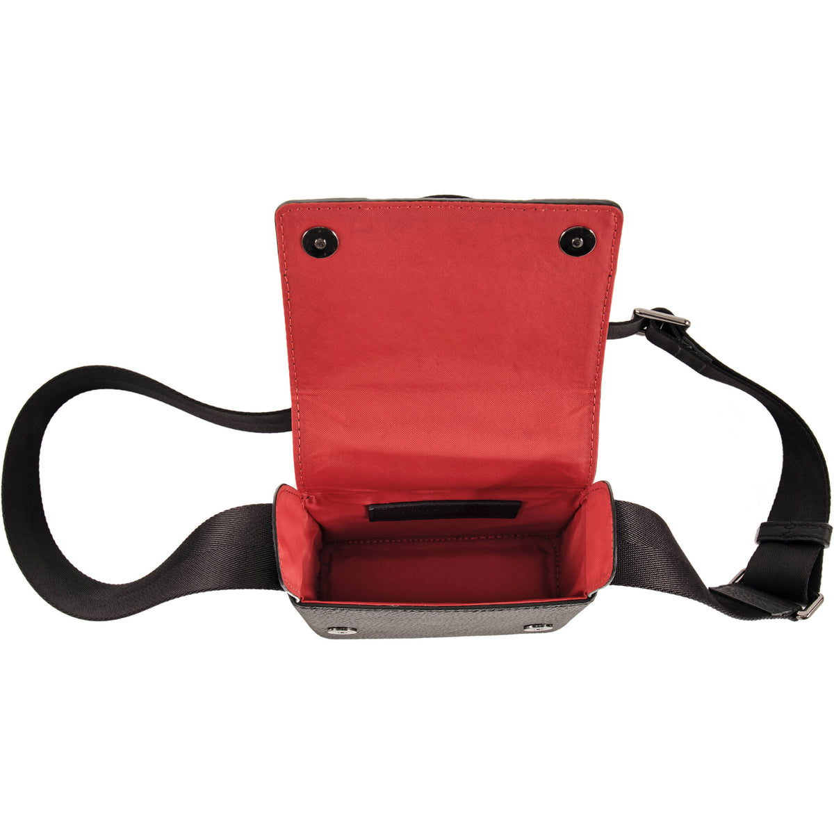 Bandolera Oberwerth Micro para Leica Sofort 2 (Negro con forro Rojo) - vista trasera