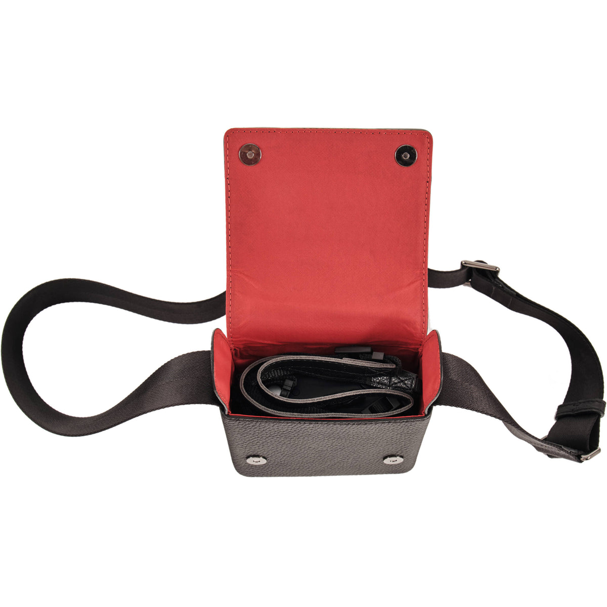 Bandolera Oberwerth Micro para Leica Sofort 2 (Negro con forro Rojo) - puertos y conexiones