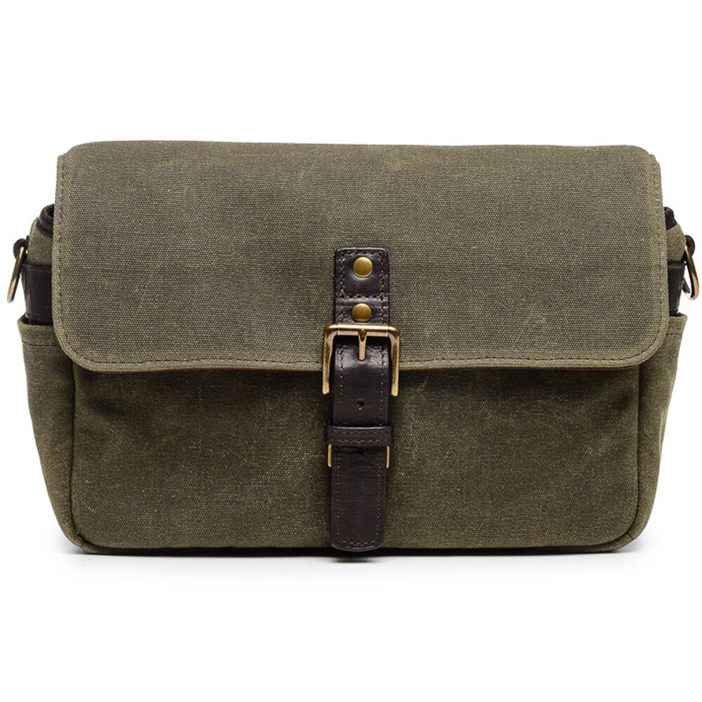 Bandolera ONA Bowery II (Verde oliva Canvas) - vista lateral