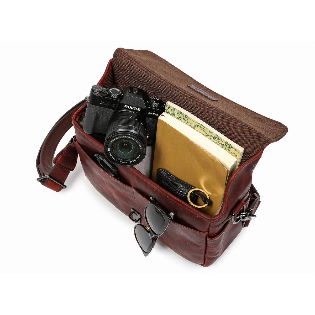 Bandolera ONA Bowery (Root Beer Leather) - vista lateral