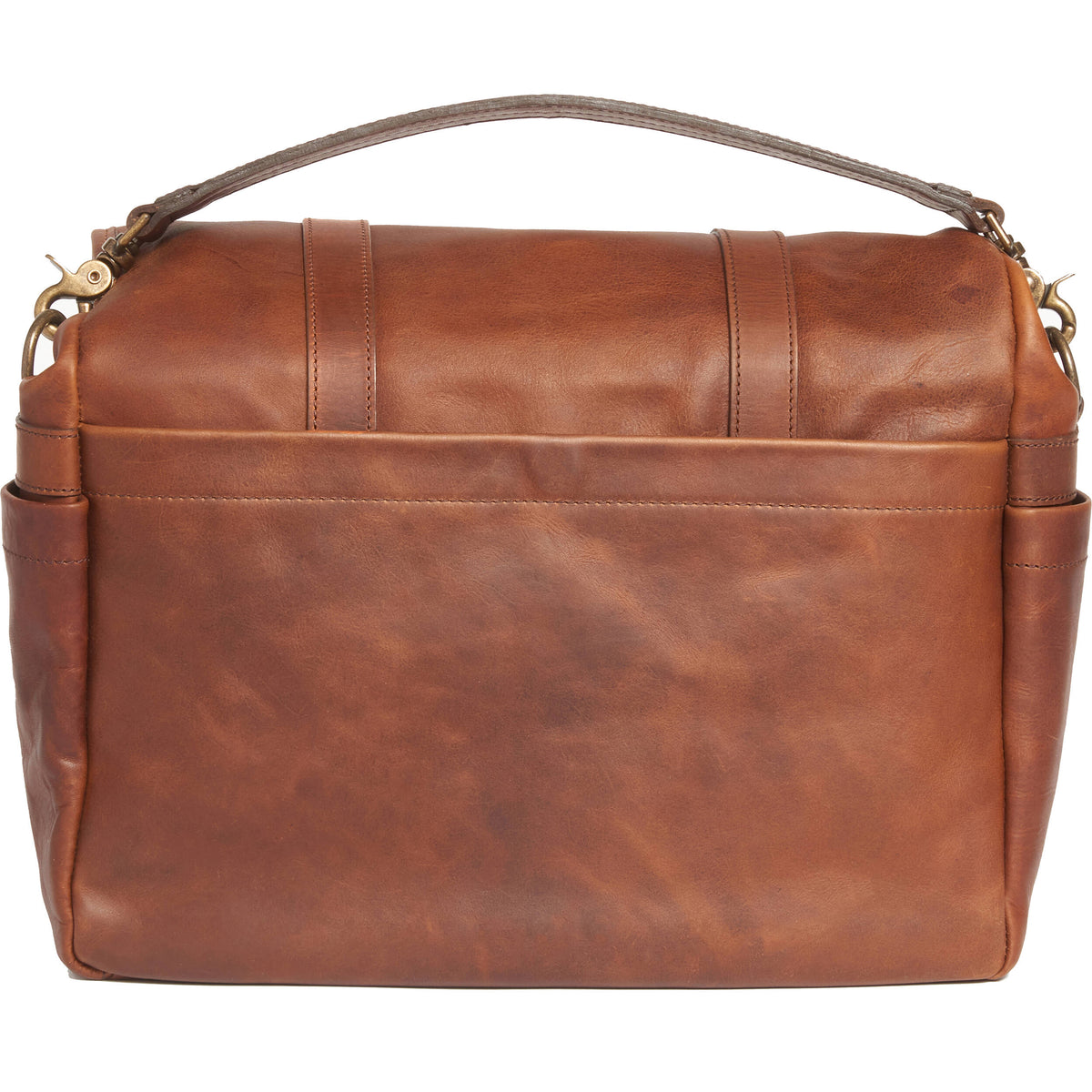Bandolera ONA Brixton /Laptop Messenger (Antique Cognac Leather) - puertos y conexiones