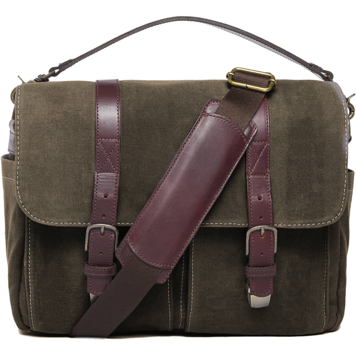 Bandolera ONA Brixton /Laptop Messenger (Verde oliva Canvas) - vista principal
