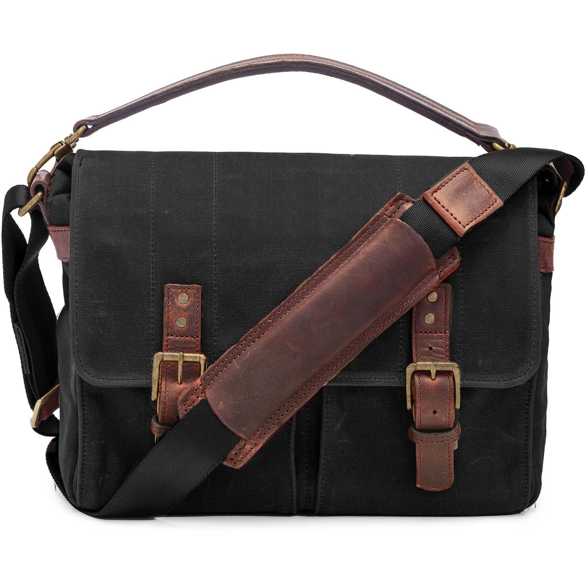 Bandolera ONA Prince Street Messenger (Negro, Waxed Canvas) - vista principal