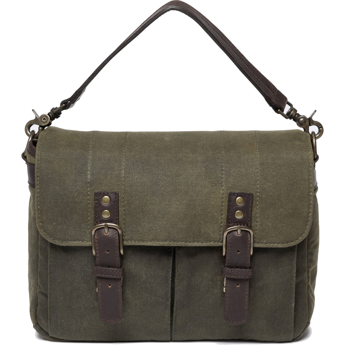 Bandolera ONA Prince Street Messenger (Verde oliva) - vista trasera