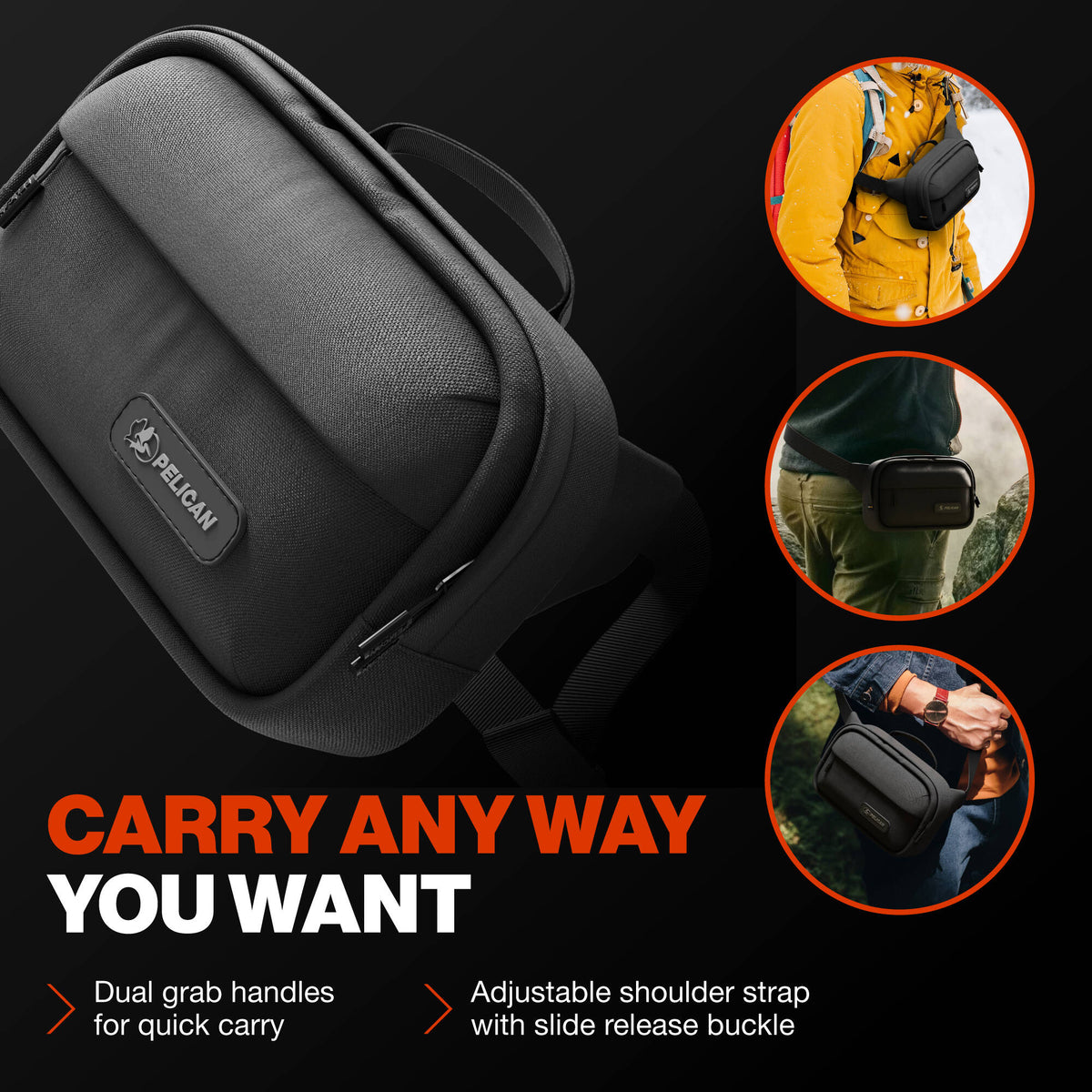 Bandolera Pelican AEGIS Sx3 Access Sling (Negro, Chico) - detalle