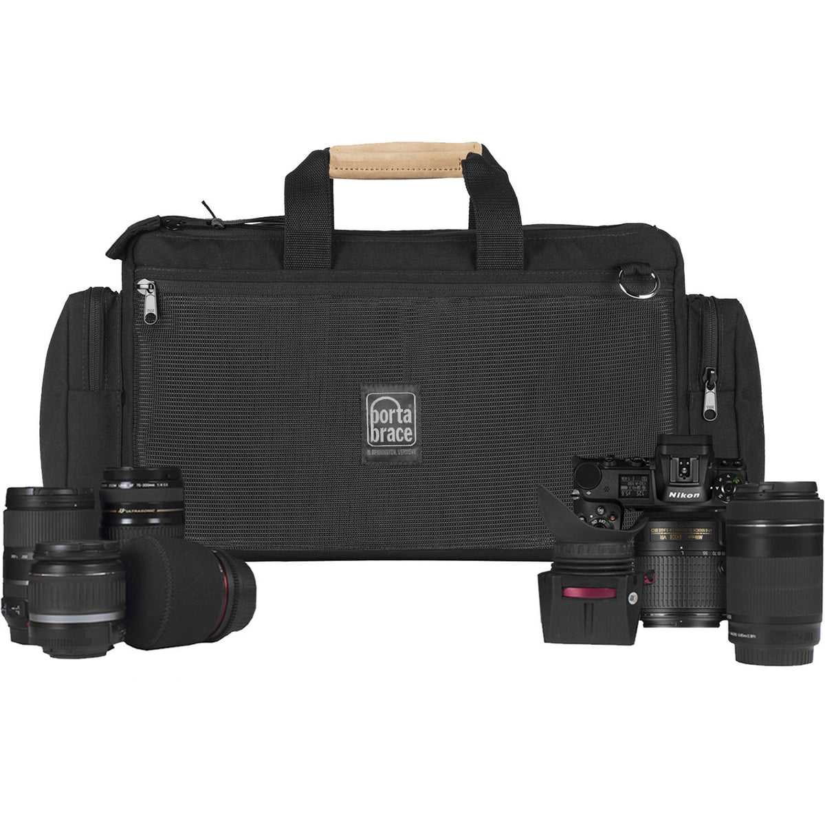 Bandolera PortaBrace Cargo para Panasonic Lumix S1 (Negro) - vista frontal
