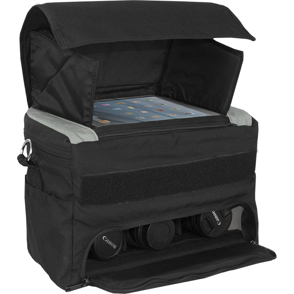 Bandolera PortaBrace Messenger-Style para Sony a7R (Negro) - vista lateral