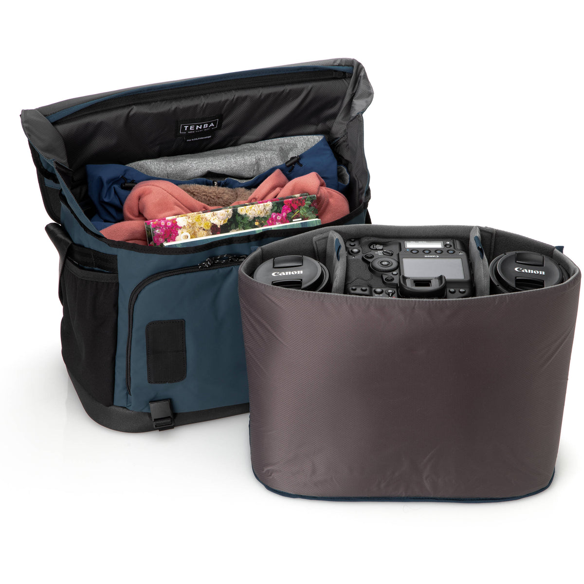 Bandolera Tenba DNA 16 Pro Messenger (Azul) - puertos y conexiones