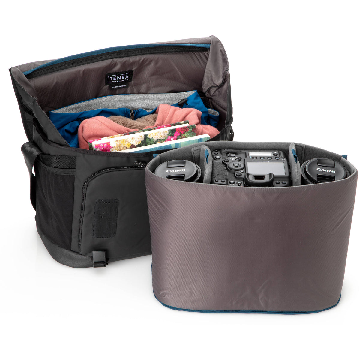 Bandolera Tenba DNA 16 Pro Messenger (Negro) - puertos y conexiones