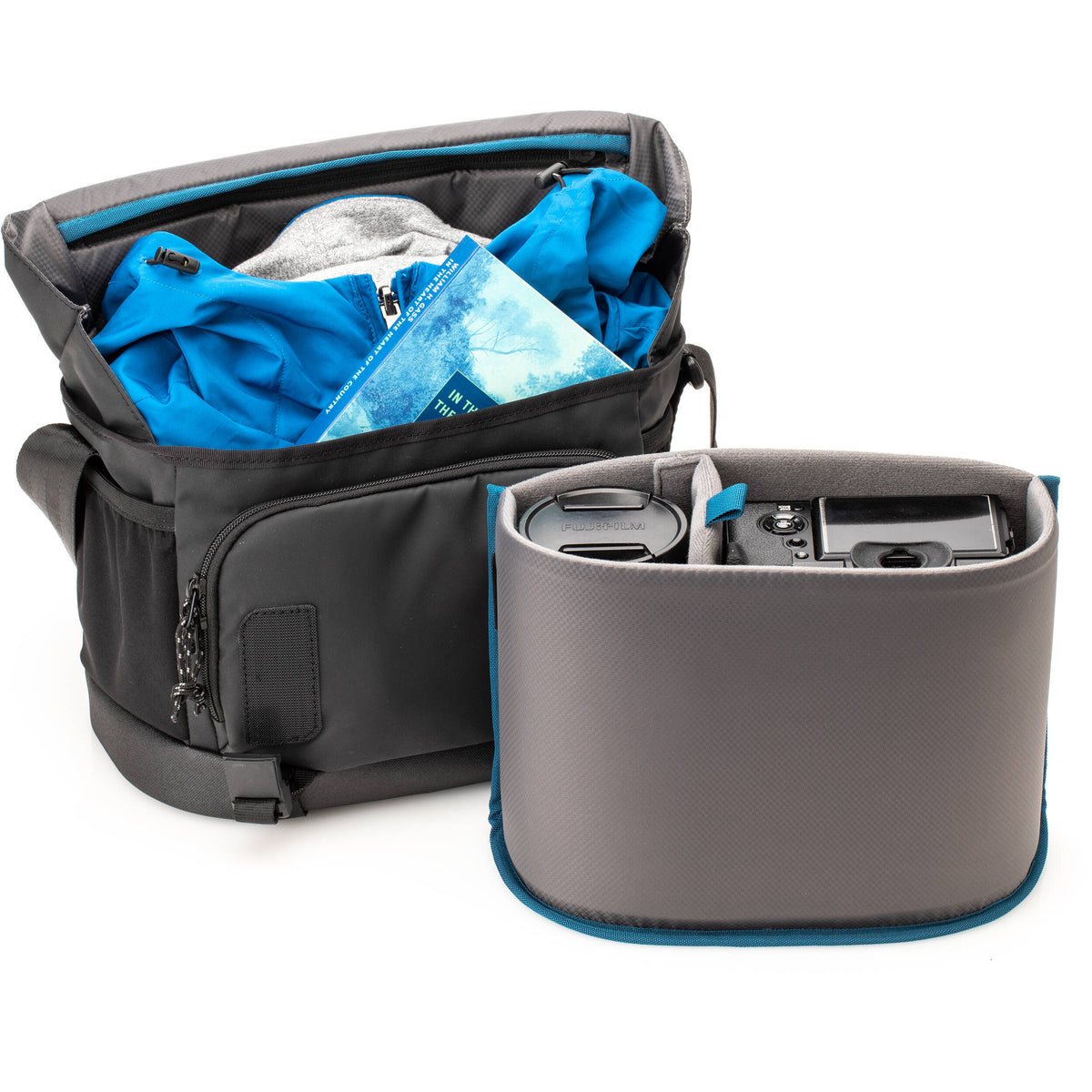 Bandolera Tenba DNA 9 Slim Messenger (Negro) - puertos y conexiones
