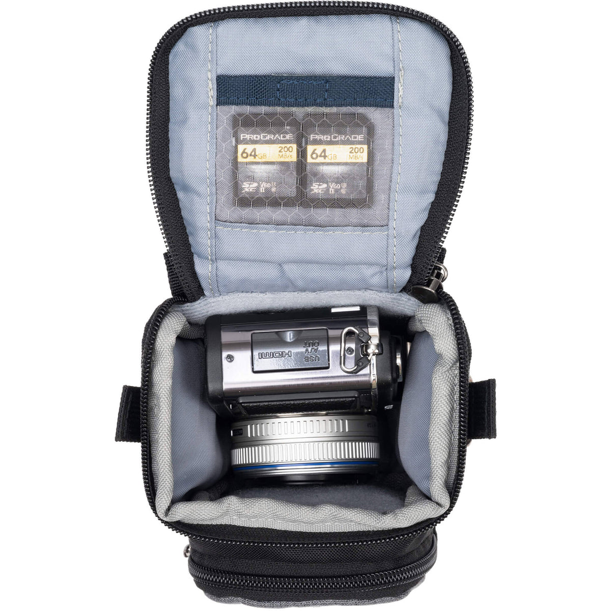 Bandolera Think Tank Photo Mover 5 (Coast Verde) - puertos y conexiones