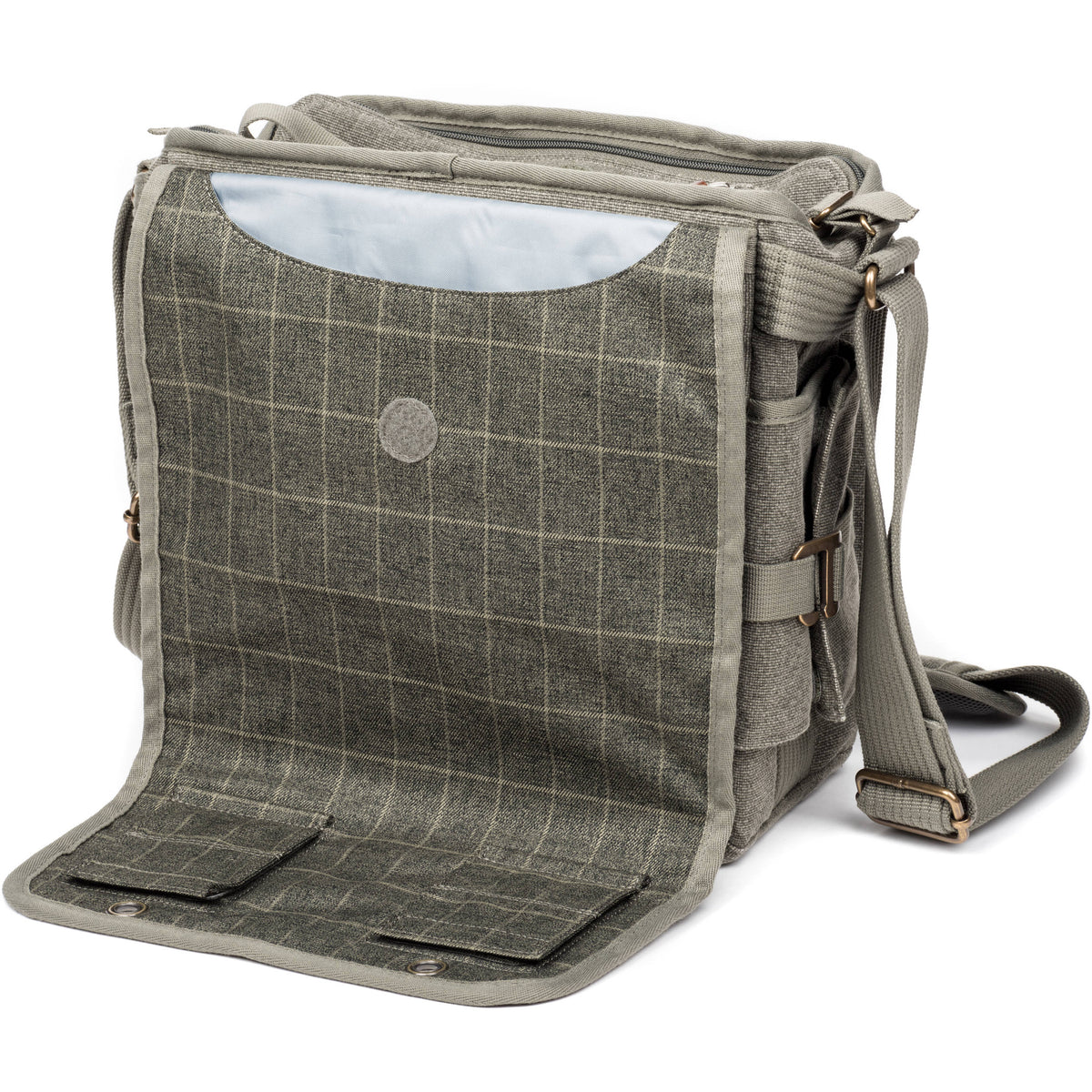 Bandolera Think Tank Photo Retrospective 20 V2.0 (Pinestone) - en uso