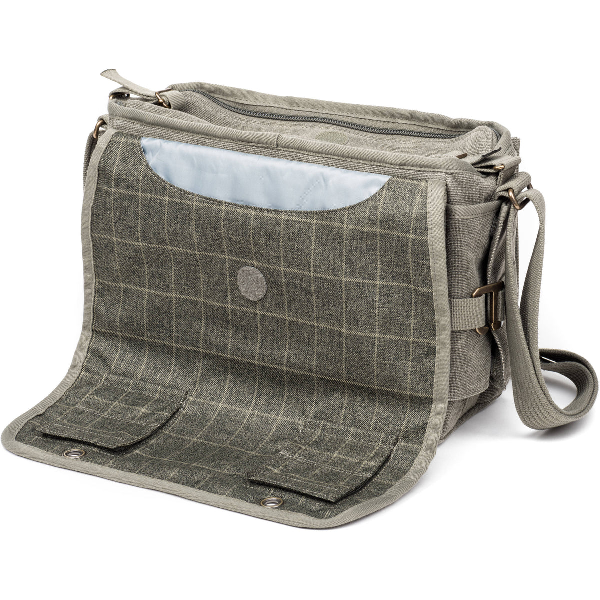 Bandolera Think Tank Photo Retrospective 7 V2.0 (Pinestone) - en uso