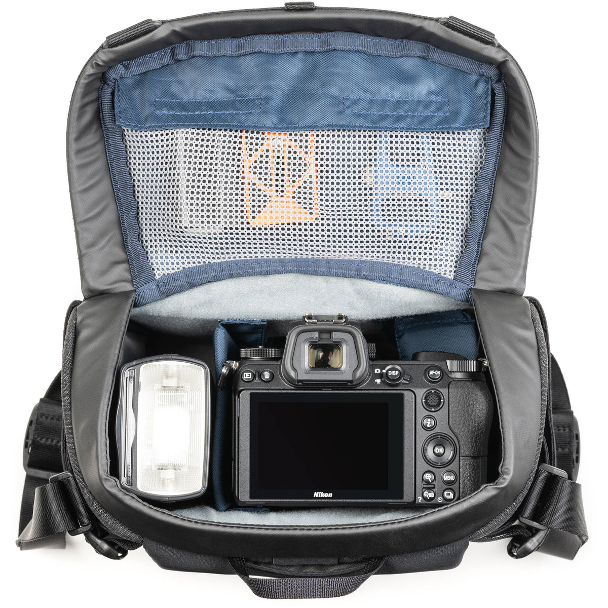 Bandolera Think Tank Photo SpeedTop 10 Crossbody - puertos y conexiones