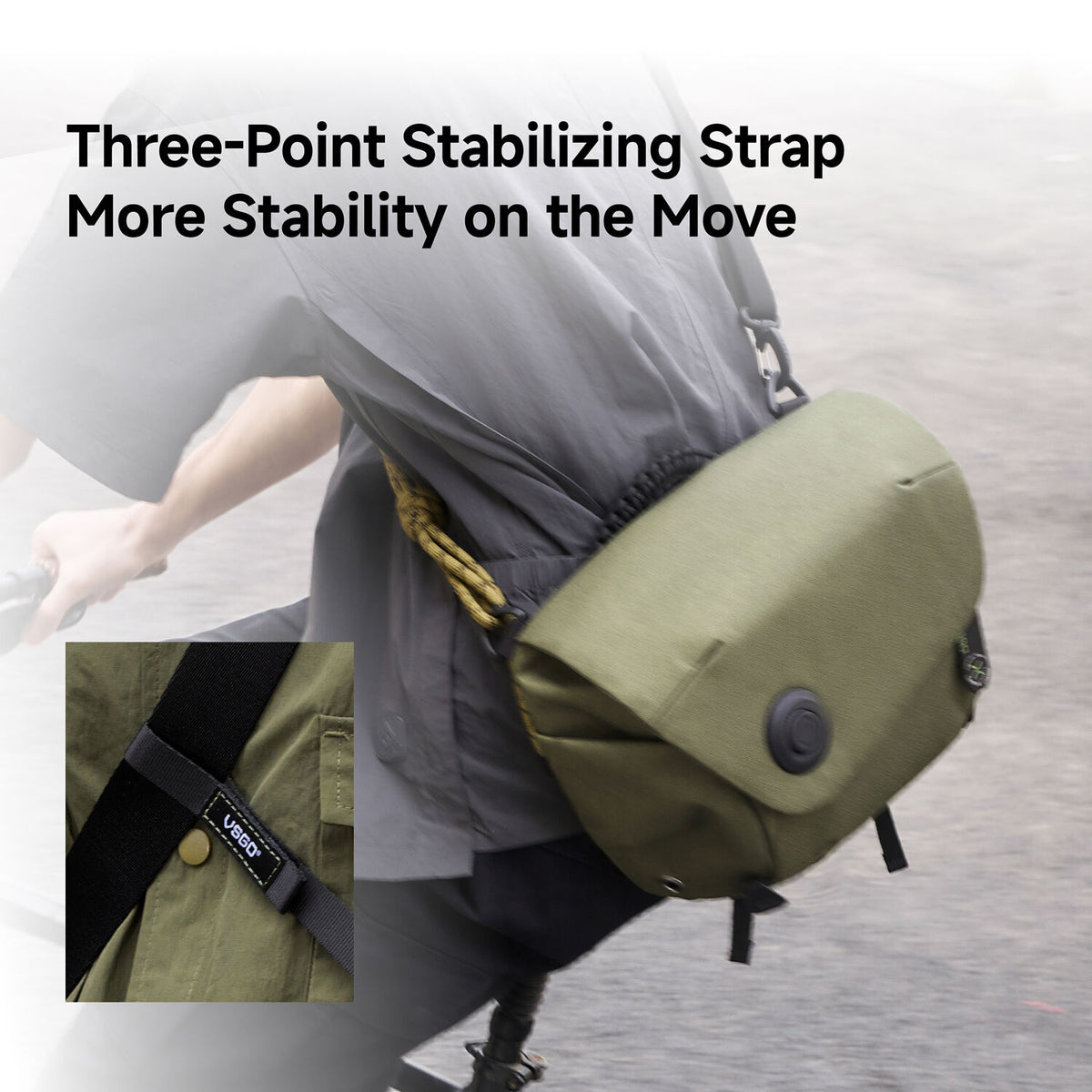 Bandolera VSGO Snipe Casual Travel (Verde, 6L) - puertos y conexiones
