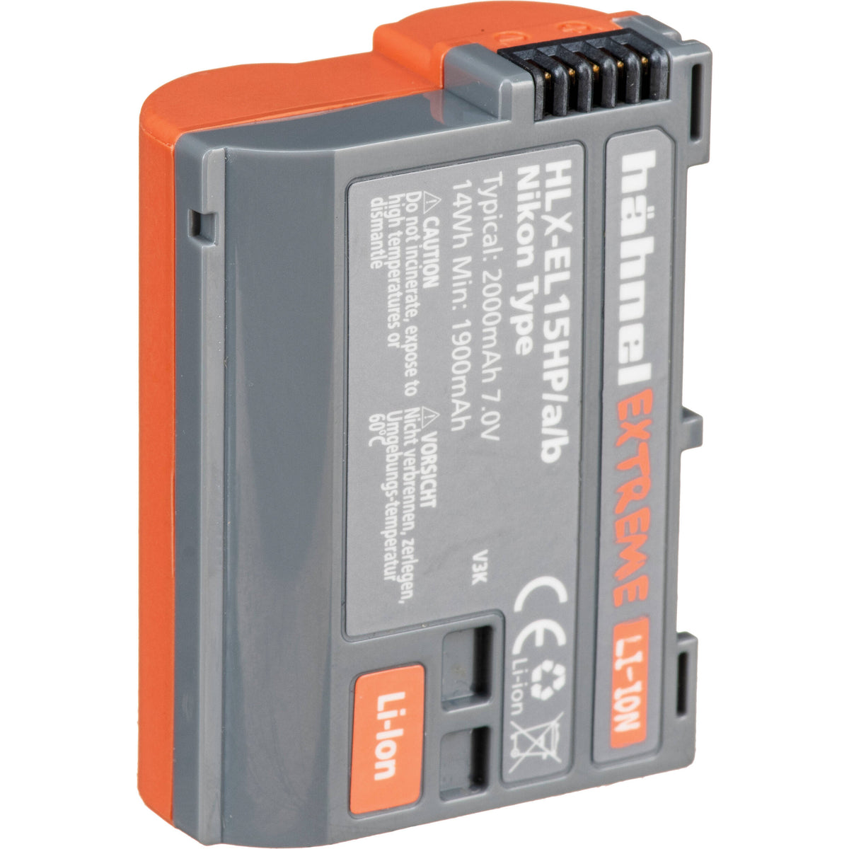 Batería hahnel HLX-EL15HP Extreme (7V, 2000mAh) - vista frontal