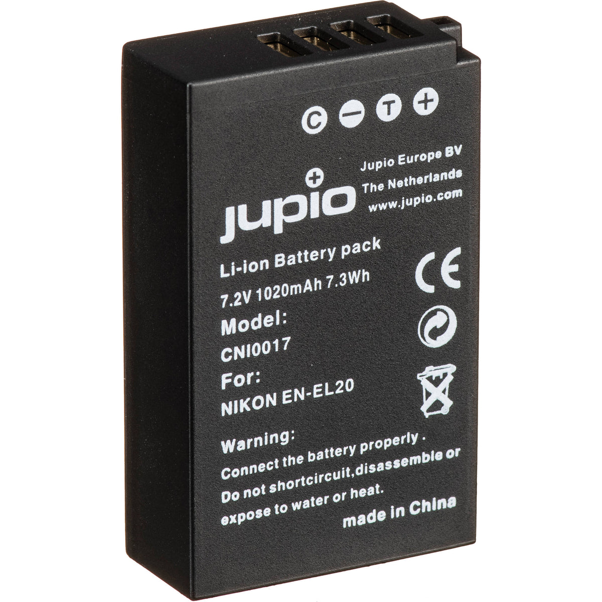 Batería Jupio EN-EL20A (7.2V, 1020mAh) - vista frontal
