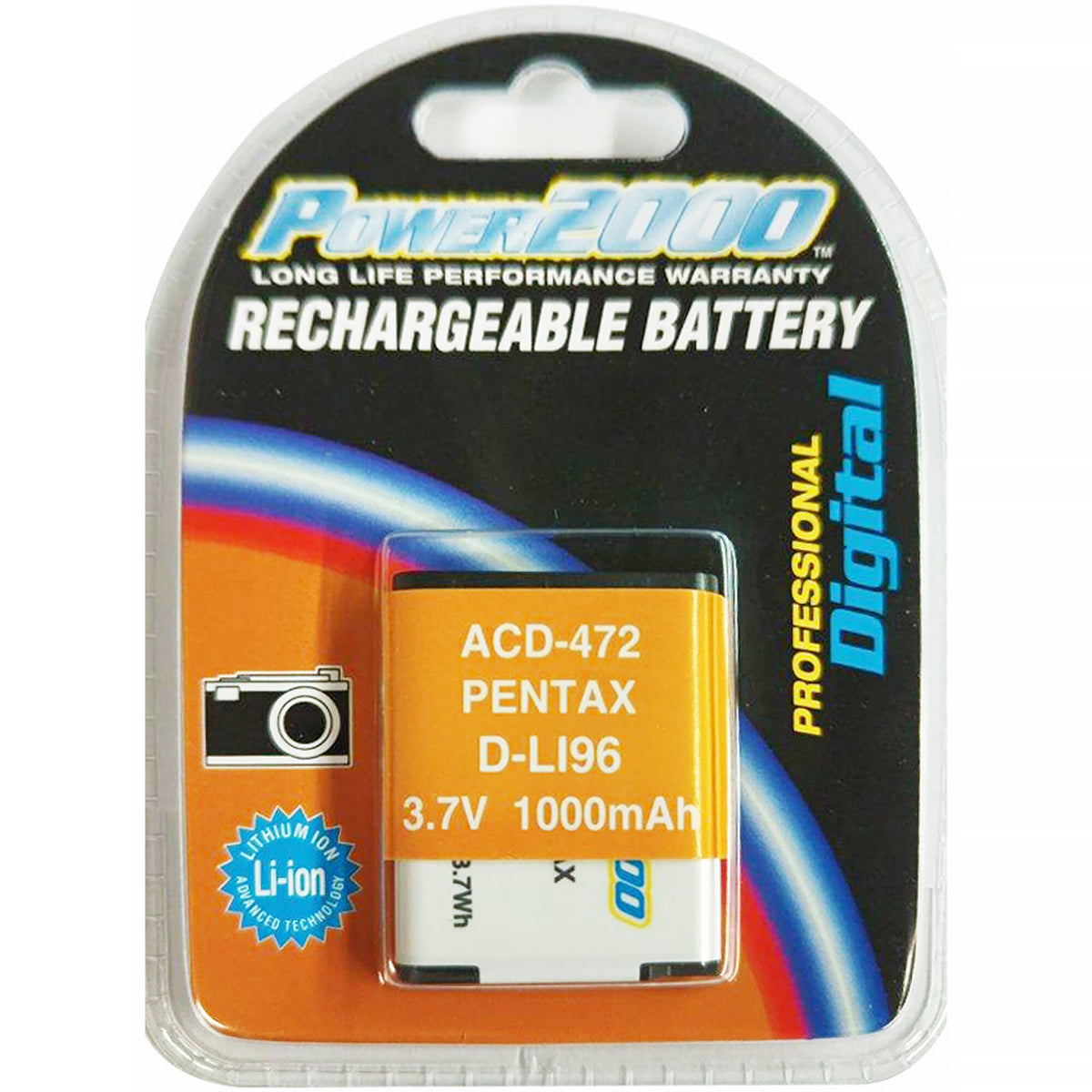 Batería Power2000 D-LI96 (1000mAh) - vista frontal