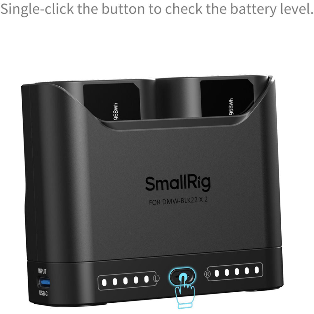Batería SmallRig DMW-BLK22 Camera cargador kit - puertos y conexiones