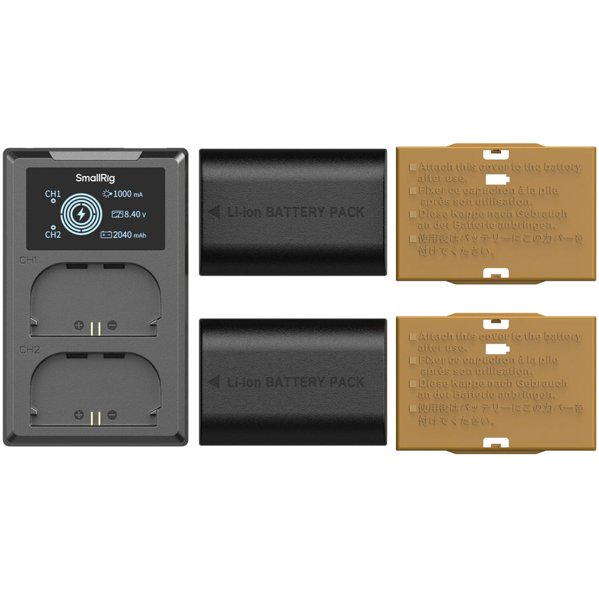 Batería SmallRig E6P-BR26 kit con 2 y 2-bahías USB cargador + Intelligent Display kit - en uso