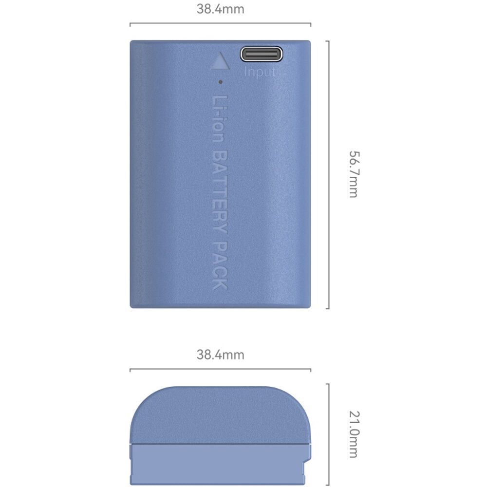 Batería SmallRig LP-E6NH USB-C (2400mAh, Azul) - vista lateral