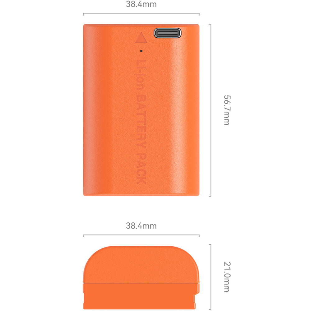 Batería SmallRig LP-E6P USB-C (2520mAh, Orange) - puertos y conexiones