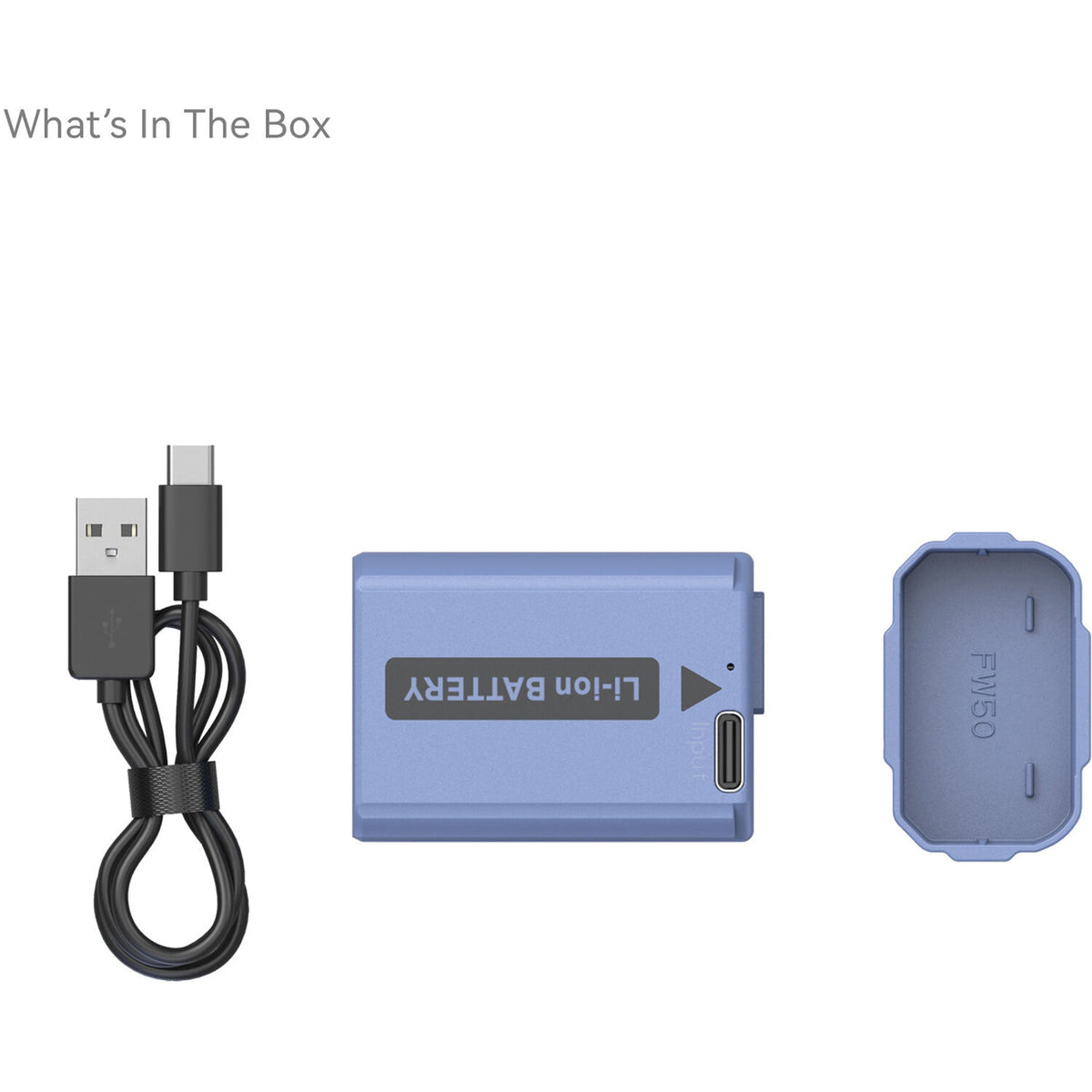 Batería SmallRig NP-FW50 USB-C (1030mAh, Azul) - en uso
