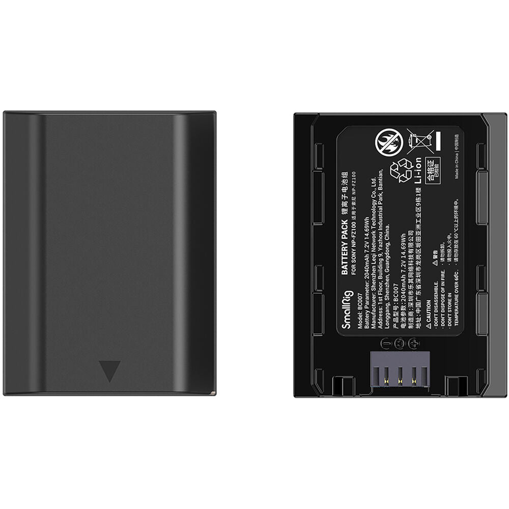 Batería SmallRig NP-FZ100 kit con 2 y 2-bahías USB cargador - vista lateral
