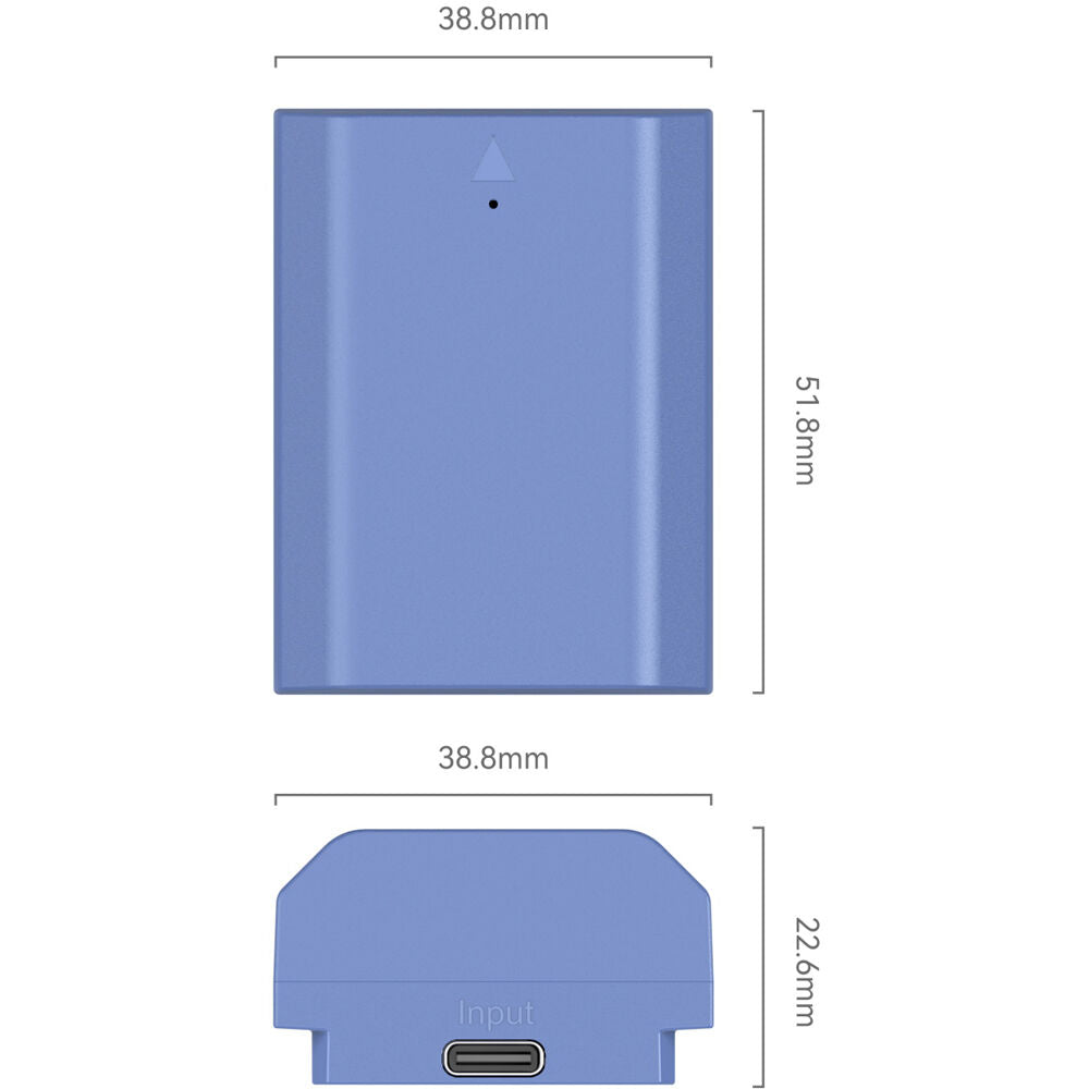 Batería SmallRig NP-FZ100 USB-C (2400mAh, Azul) - vista lateral