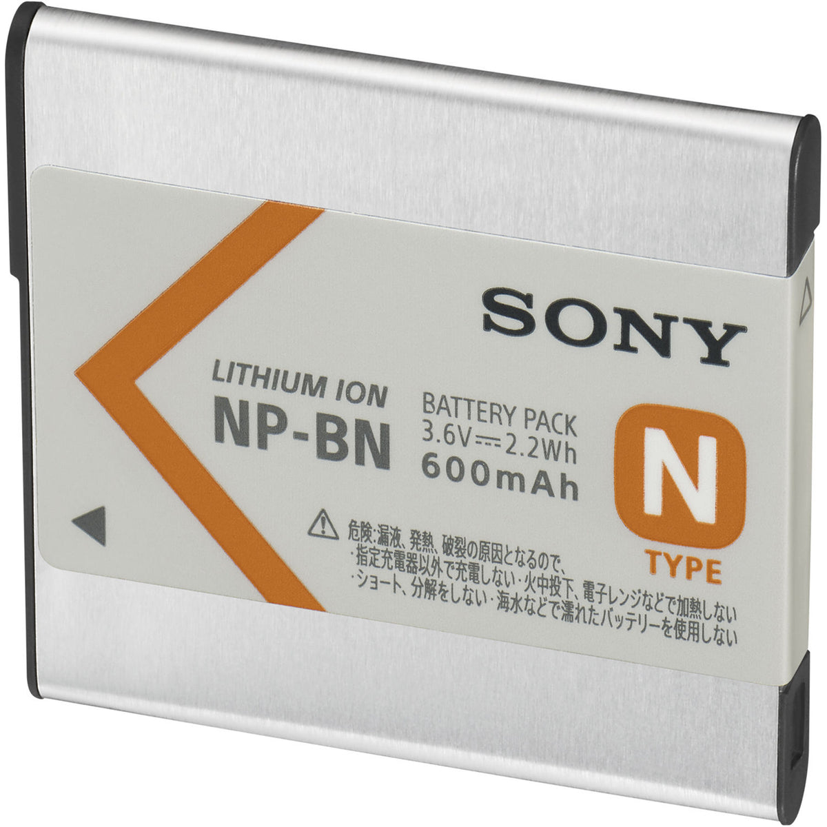 Batería Sony NP-BN N-Series para Select Cameras (3.6V, 600mAh, 2.2Wh) - vista frontal