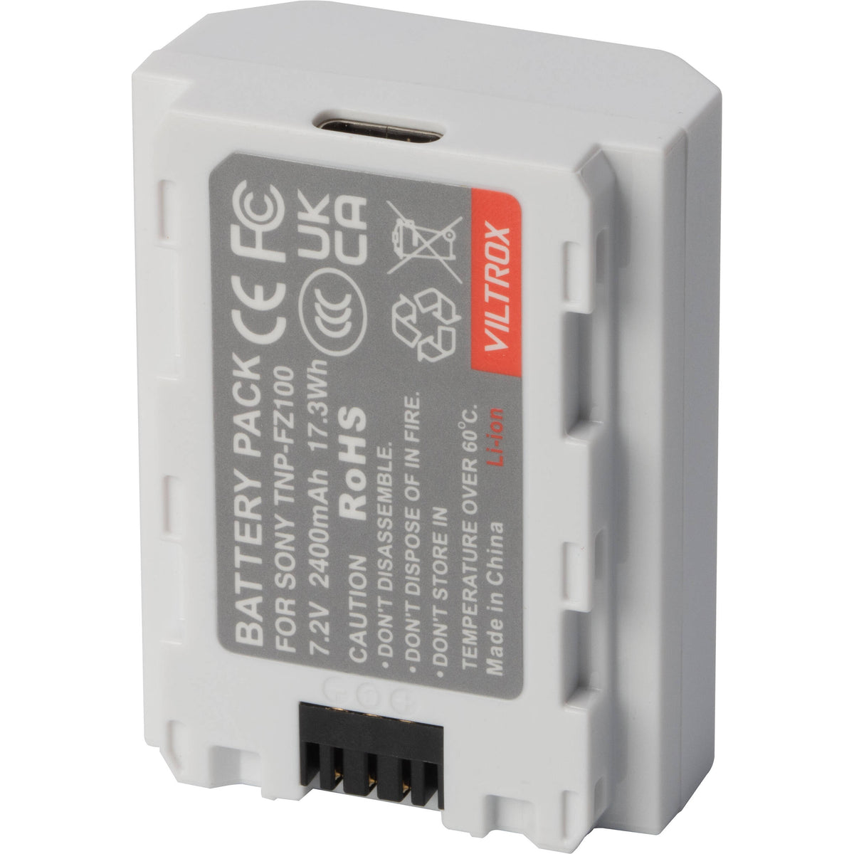 Batería Weeylite TNP-FZ100 con USB-C Charging Port (7.2V, 2400mAh) - puertos y conexiones