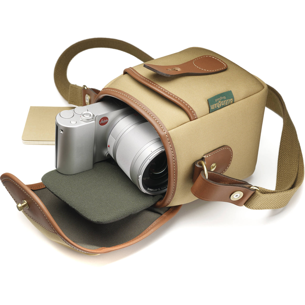 Bolso Bandolera Billingham 72 (Caqui lona/Arena cuero Trim, 1.4L) - vista frontal