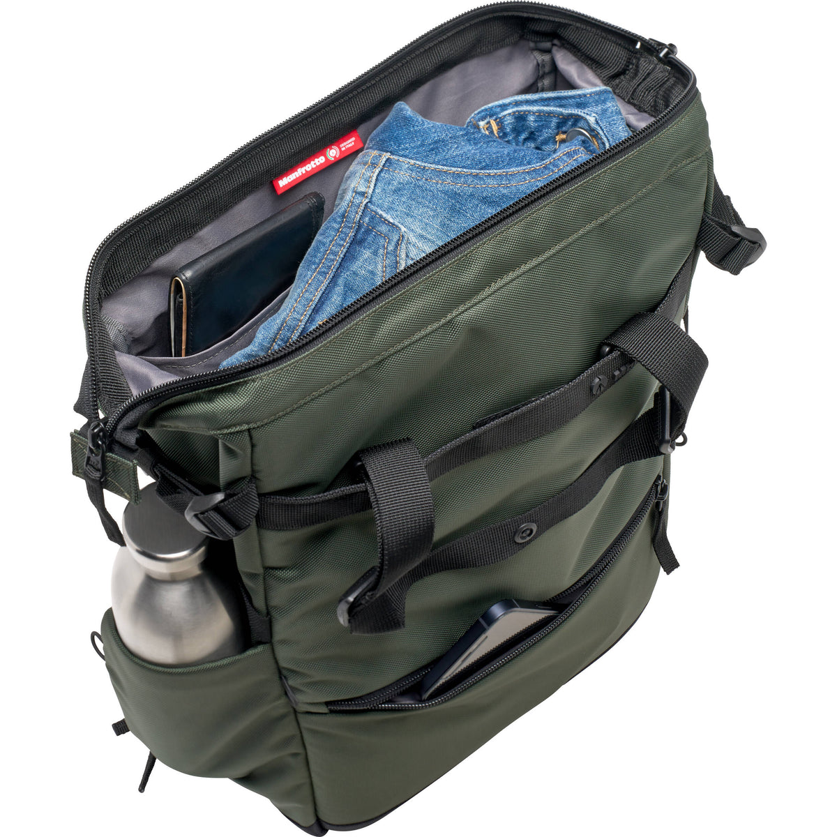 Bolso Manfrotto 12L Street Convertible (Verde) - puertos y conexiones
