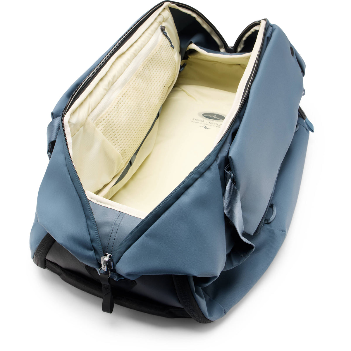 Bolso Peak Design Travel Duffelpack (Azul Océano, 65L) - vista frontal