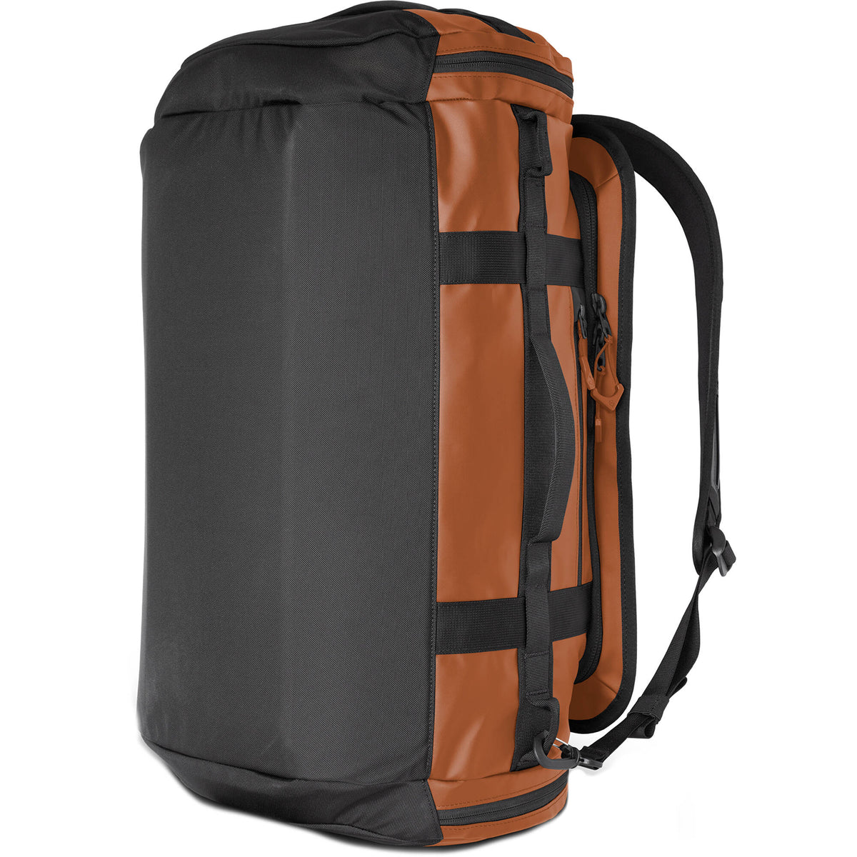 Bolso WANDRD CARRYALL Duffel (Naranja Sedona, 30L) - puertos y conexiones