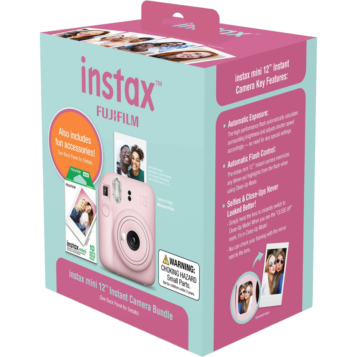 Cámara Analógica Fujifilm instax mini 12 Instant Bundle (Blossom Rosa) - puertos y conexiones