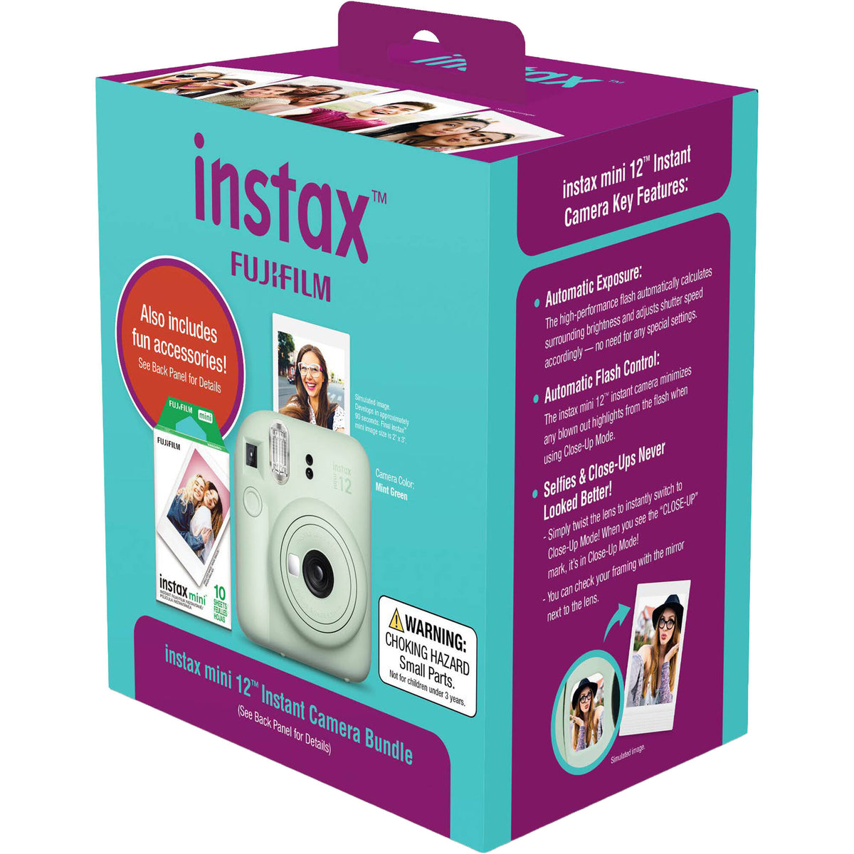 Cámara Analógica Fujifilm instax mini 12 Instant Bundle (Mint Verde) - puertos y conexiones