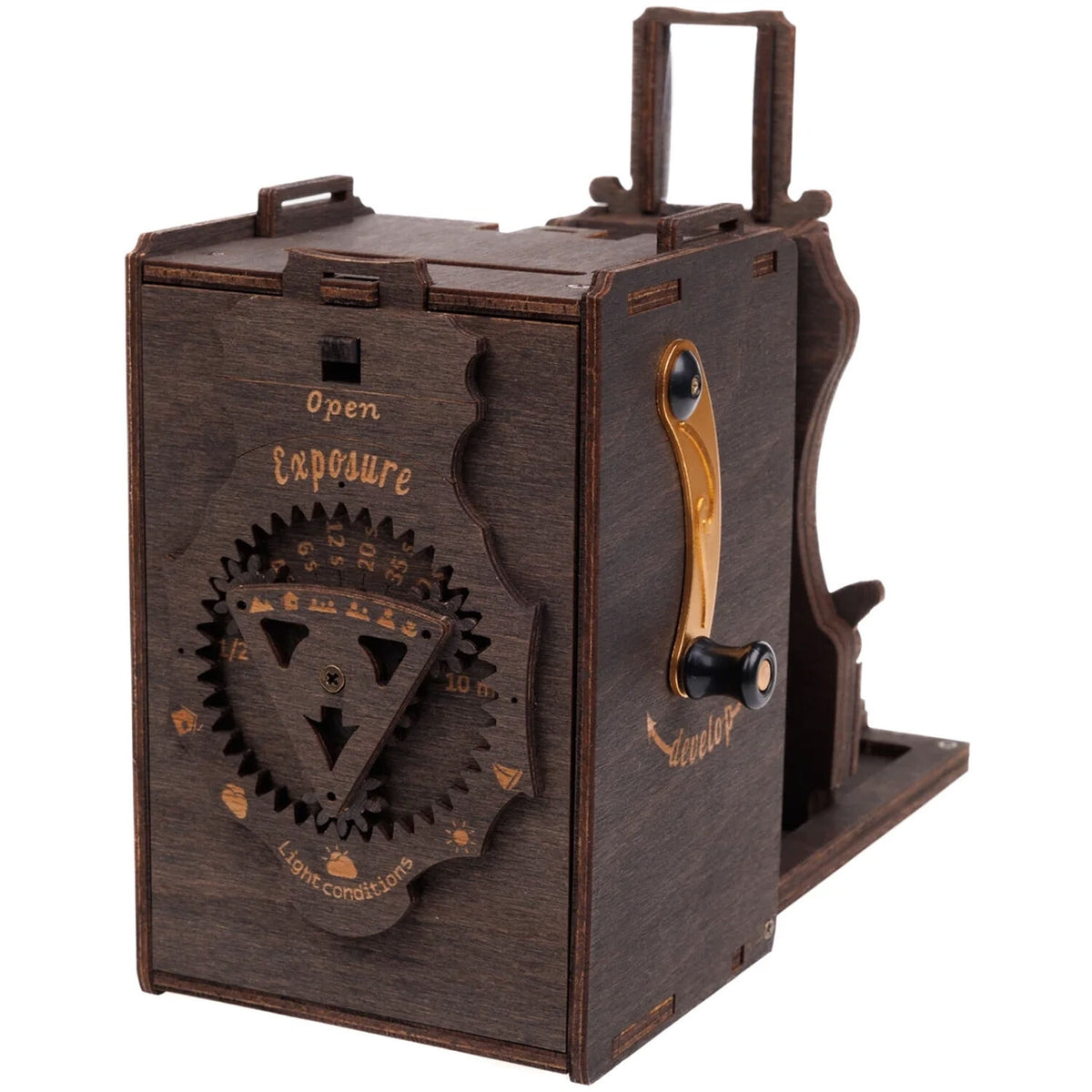 Cámara Analógica JollyLook Pinhole Kit Para Armar (Teñido Marrón) - vista lateral