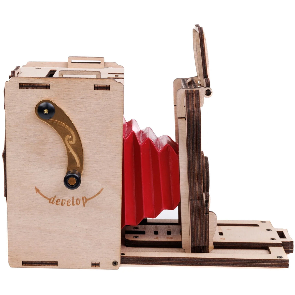 Cámara Analógica JollyLook Pinhole (Madera Natural, Armada) - vista trasera