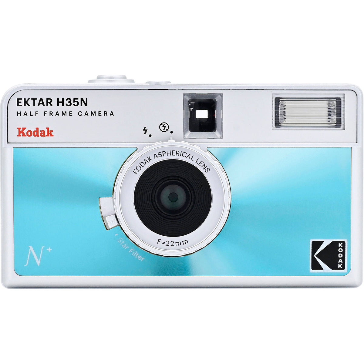 Cámara Analógica Kodak Ektar H35N con Película Ultramax Vencida (Azul Esmaltado) - vista frontal