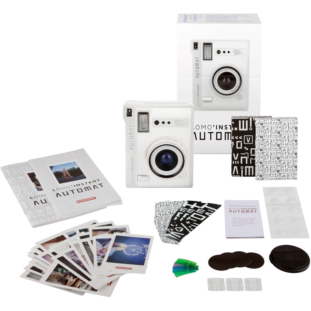 Cámara Analógica Lomography Lomo'Instant Automat y Lentes (Bora Bora) - contenido de la caja
