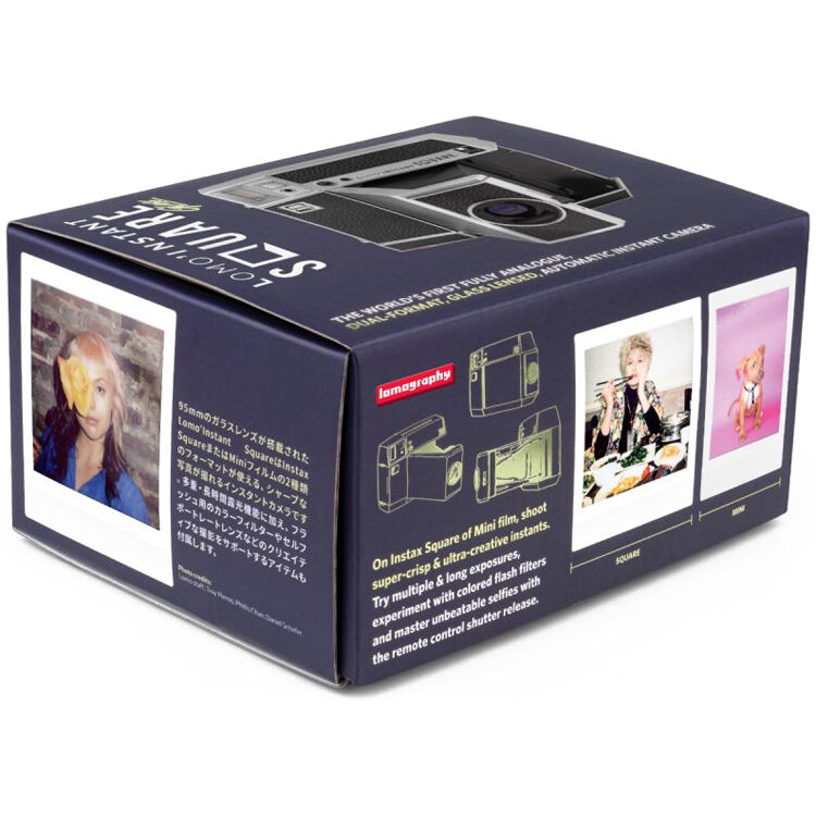 Cámara Analógica Lomography Lomo'Instant Square Glass y Kit de Accesorios (Negro Nueva) - en uso