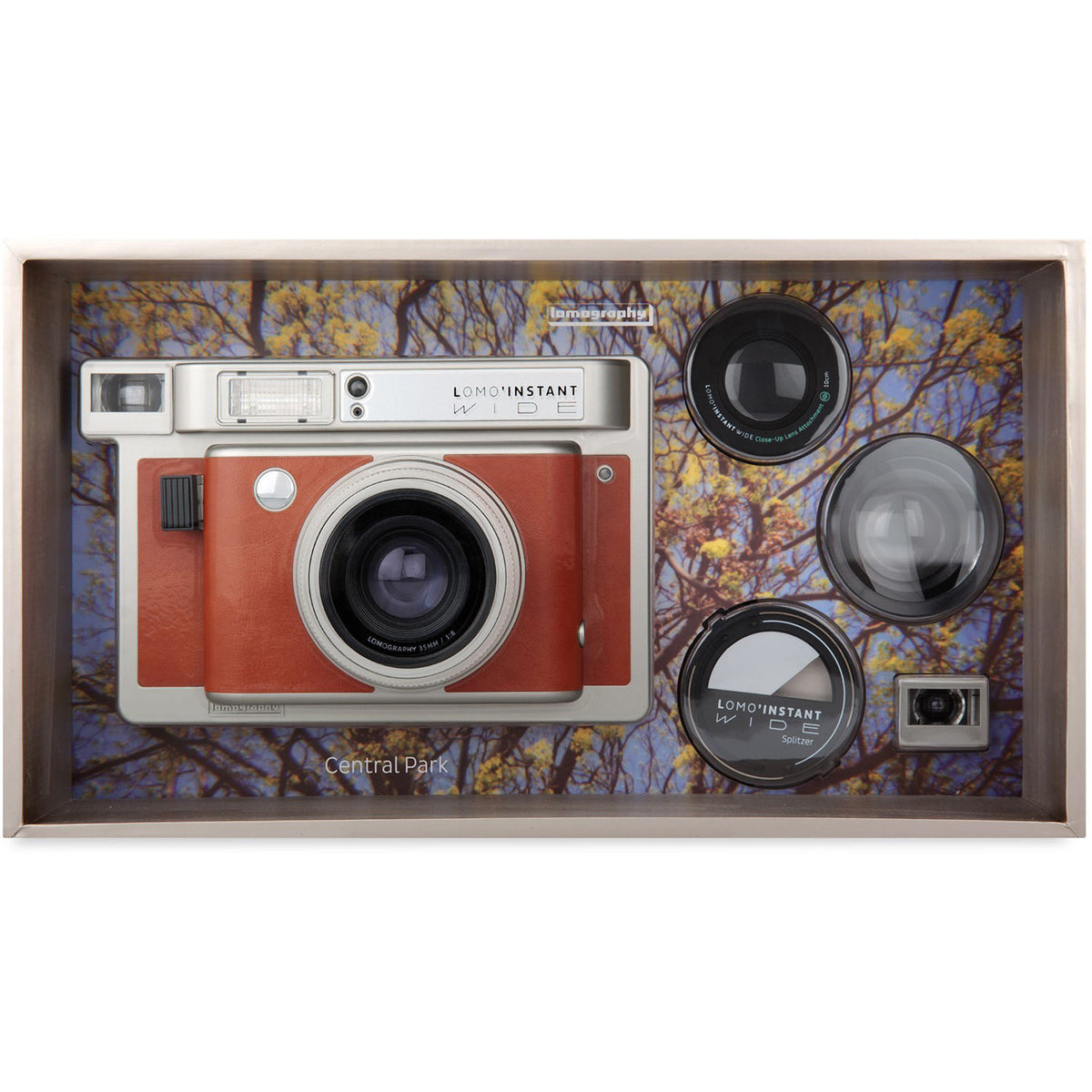 Cámara Analógica Lomography Lomo'Instant Wide Central Park y Lentes - en uso