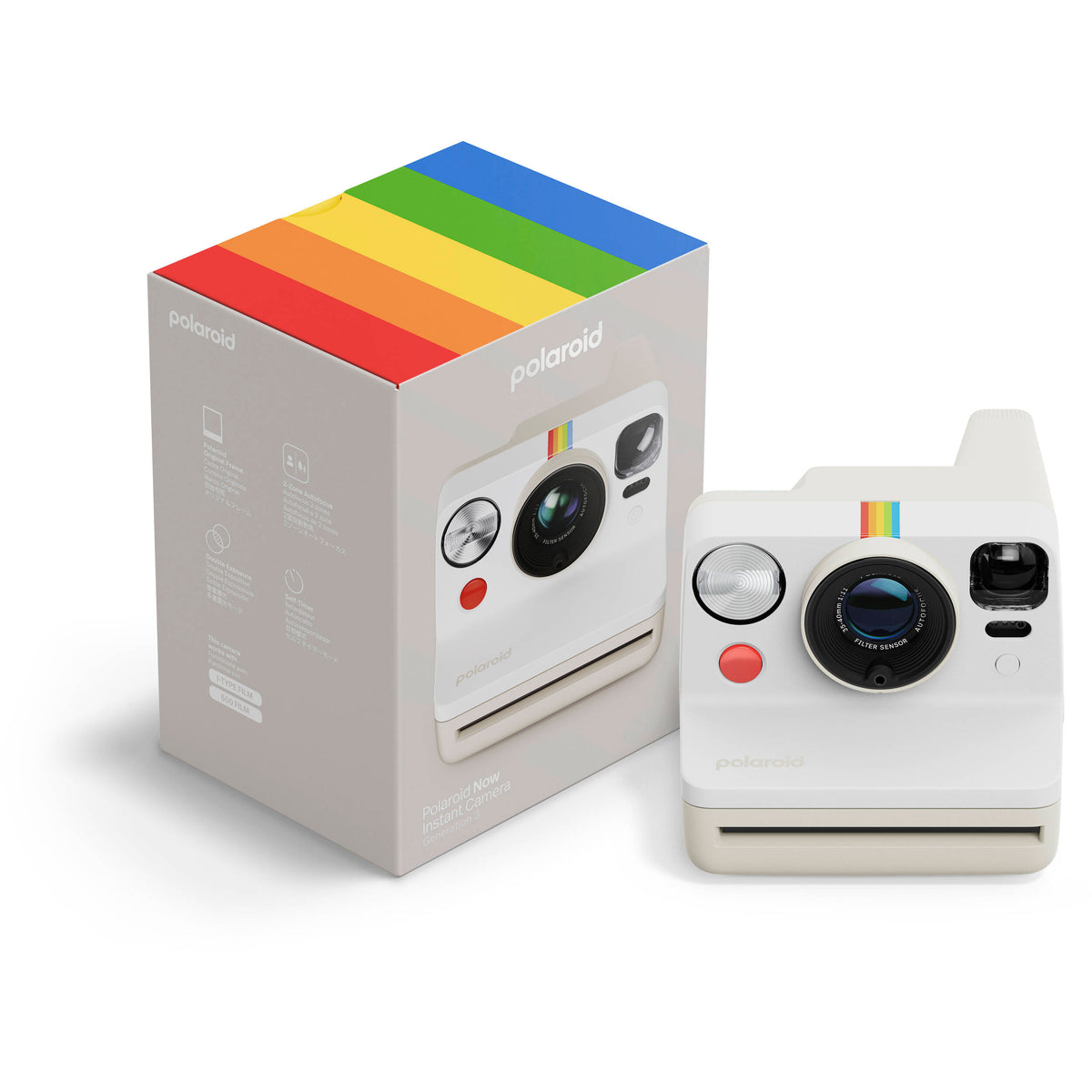 Cámara Analógica Polaroid Now+ Generation 3 i-Type con App Control (Blanco) - contenido de la caja