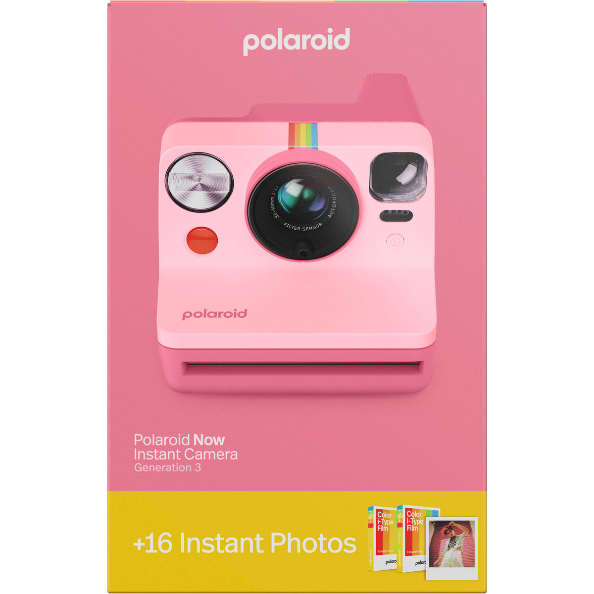 Cámara Analógica Polaroid Now Generation 3 i-Type (Rosa) - en uso