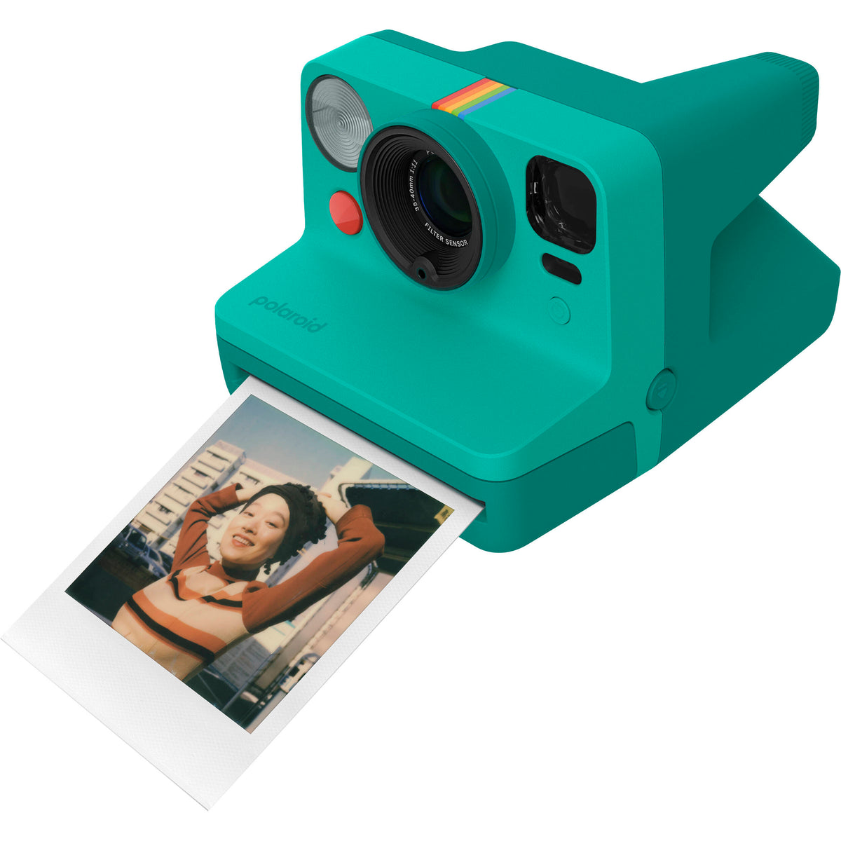 Cámara Analógica Polaroid Now Generation 3 i-Type (Verde Azulado) - vista lateral