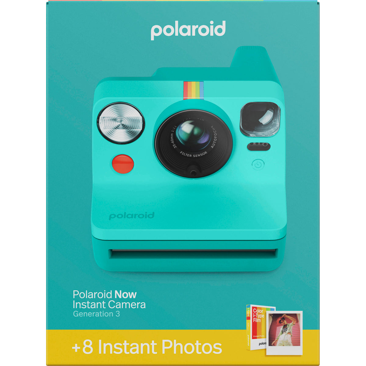 Cámara Analógica Polaroid Now Generation 3 i-Type (Verde Azulado) - en uso